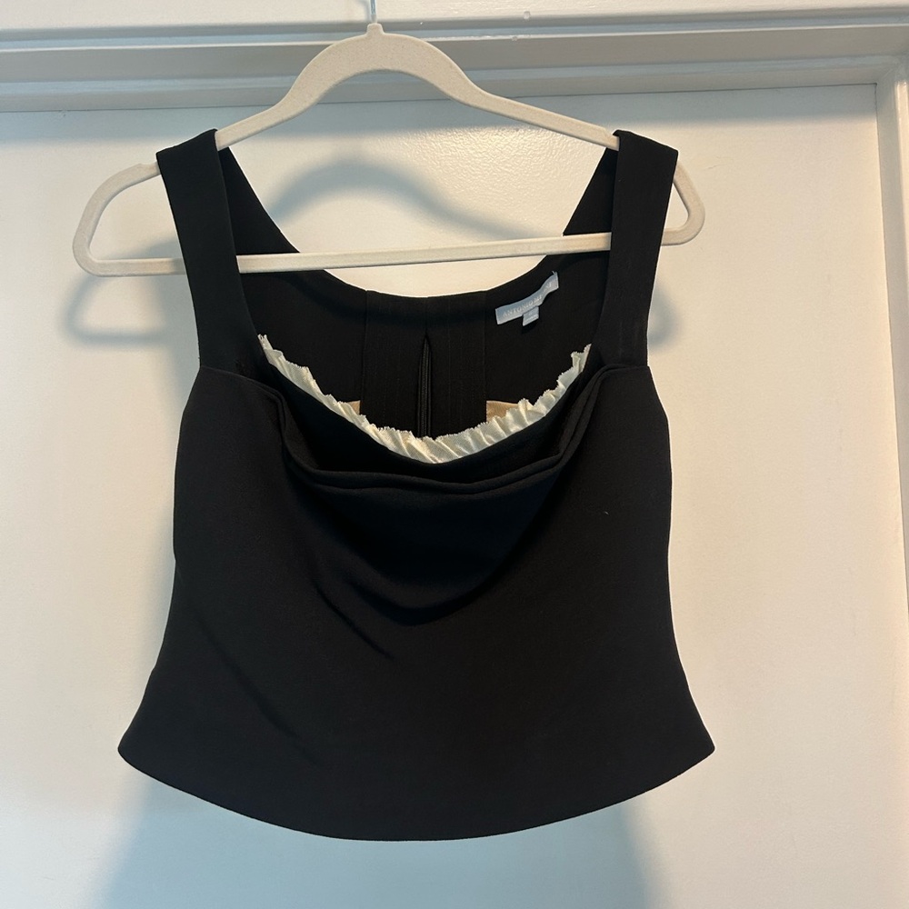 ANTONIO MELANI Black and Cream Crop Top